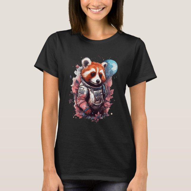 Camiseta Cool Red Panda Astronaut Moon Graphic Space Animal (Frente)