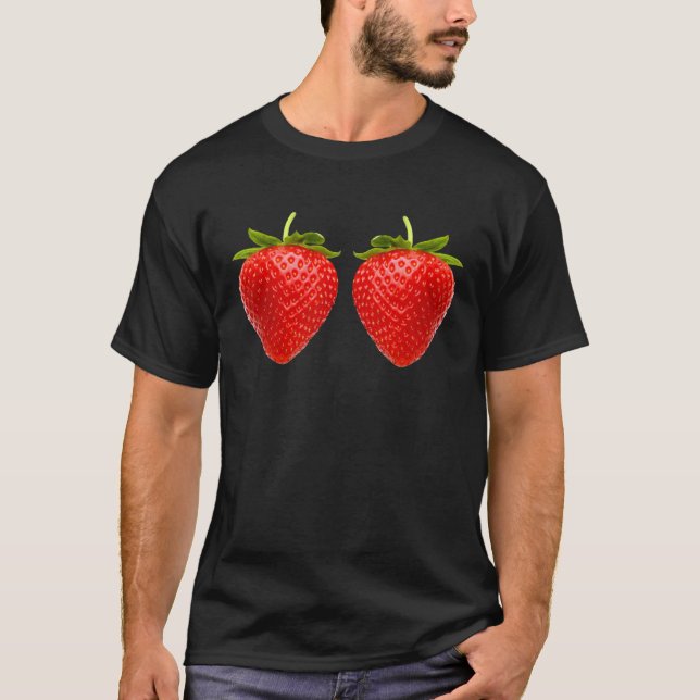 Camiseta Cool Red Strawberry Illustration Novelty Graphic D (Frente)