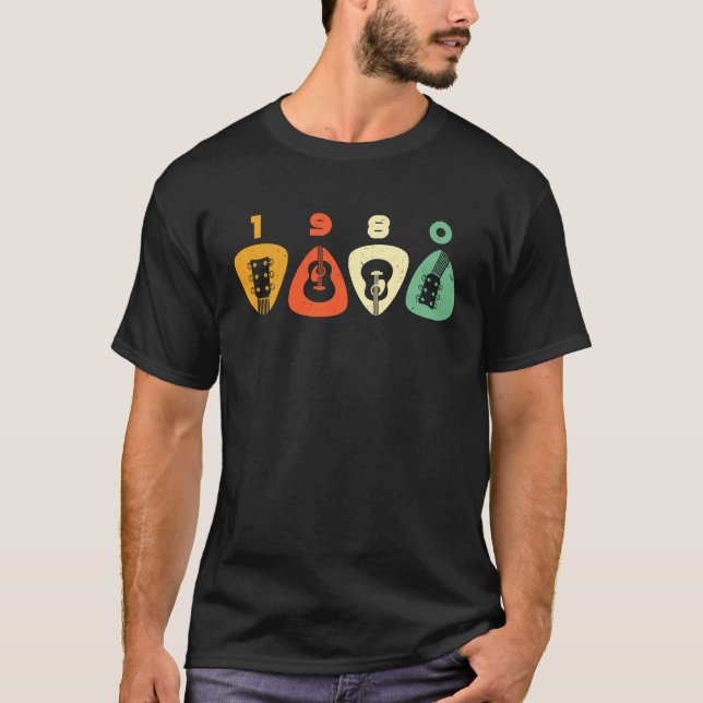 Camiseta Cool Retro 80s 1980 Bass Guitarist Rock Musician G (Frente)