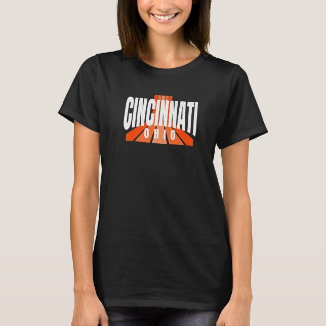 Camiseta Cool Retro Cincinnati OrangeBlack Cincinnati OH Fa (Frente)