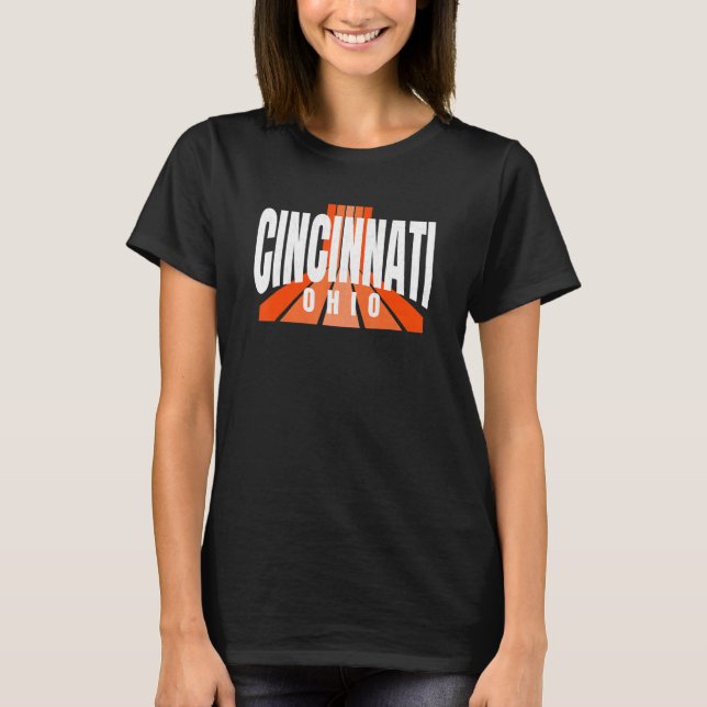 Camiseta Cool Retro Cincinnati OrangeBlack Cincinnati OH Fa (Frente)