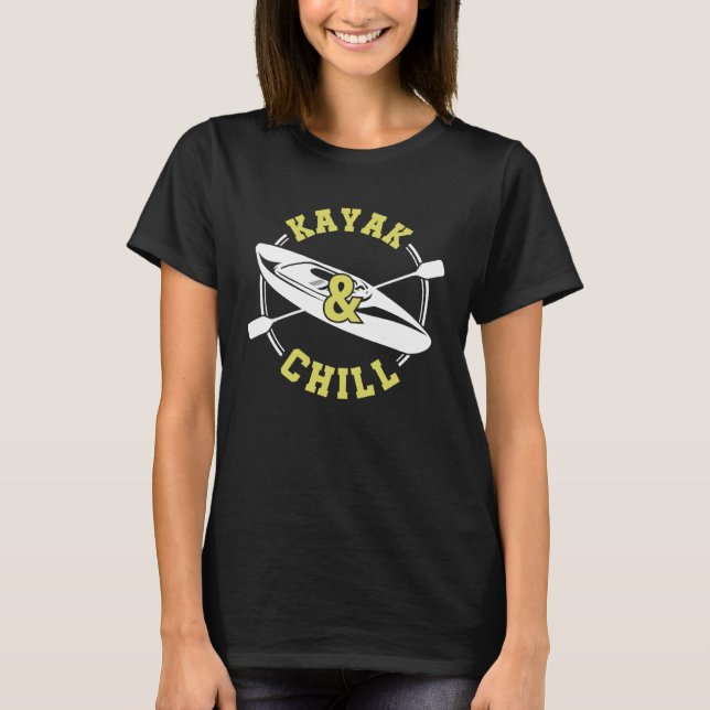 Camiseta Cool Retro Kayak & Chill Graphic For Kayaking (Frente)