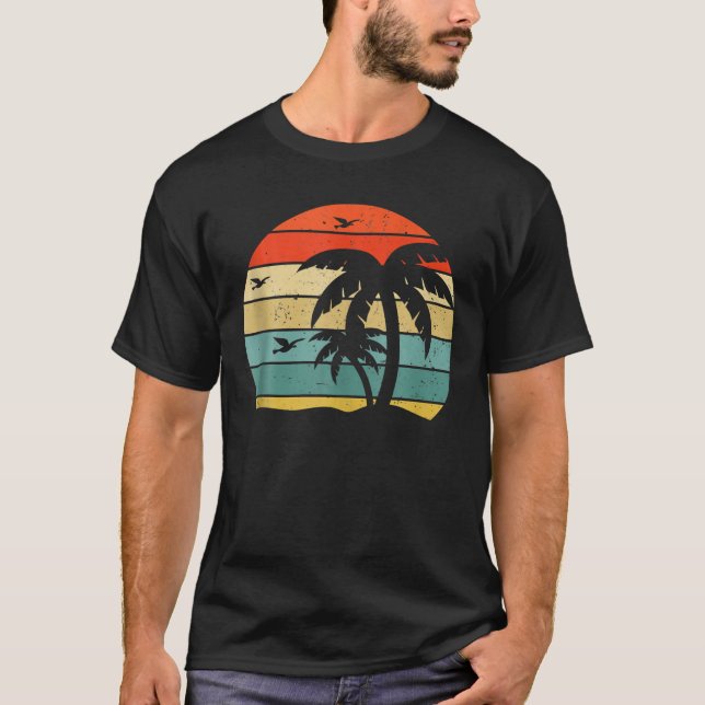 Camiseta Cool Retro Palm Trees Tropical (Frente)