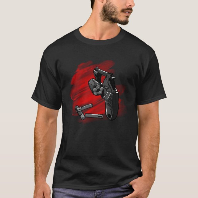 Camiseta Cool Revolver with Ammunition (Frente)