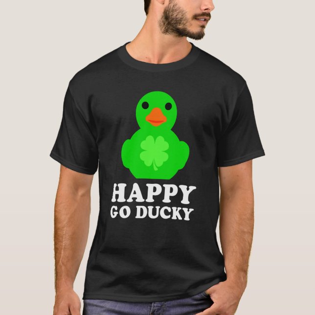 Camiseta Cool Rubber Duck Lucky Go Ducky St Patrick's Day   (Frente)