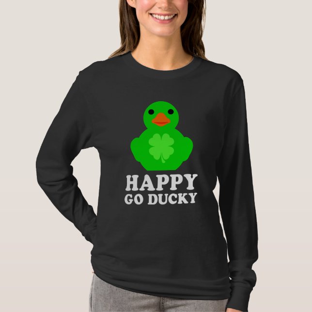 Camiseta Cool Rubber Duck Lucky Go Ducky St Patrick's Day   (Frente)
