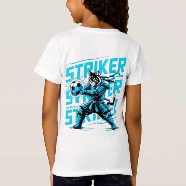 Camiseta  Cool Samurai Cat Soccer Striker - Gift for soccer (Verso)
