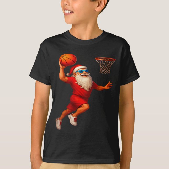 Camiseta Cool Santa Basketball Player Dunking Xmas Christma (Frente)