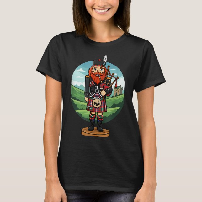 Camiseta Cool Scottish Nutcracker Bagpes  (Frente)
