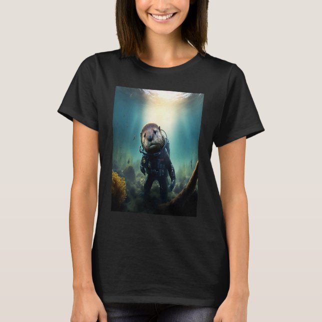 Camiseta Cool Sea Otter Costume Scuba Diving Otter (Frente)
