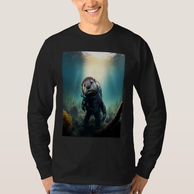 Camiseta Cool Sea Otter Costume Scuba Diving Otter (Frente)