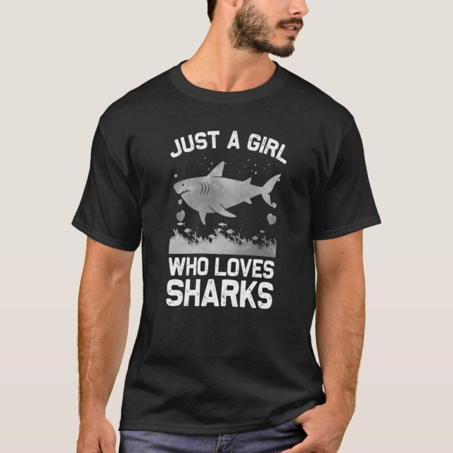 Camiseta Cool Shark For Women Girls Kids Shark Whale Shark  (Frente)