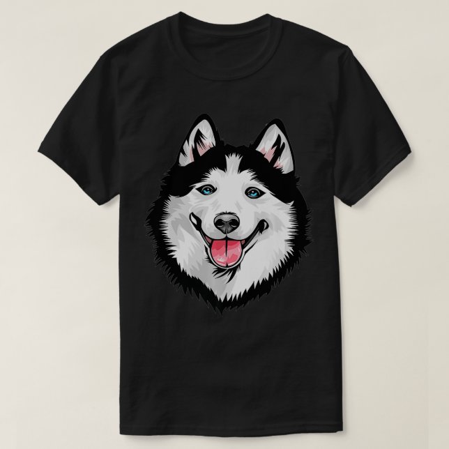 Camiseta Cool Siberian Husky Face Premium  (Frente do Design)