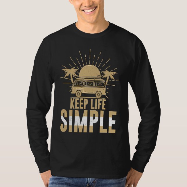 Camiseta Cool Simple Life Vans Vacation Van Living Enthusia (Frente)