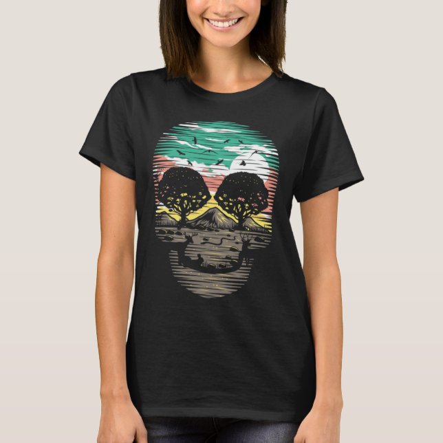 Camiseta Cool Skeleton of plant nature  Landscape of trees  (Frente)