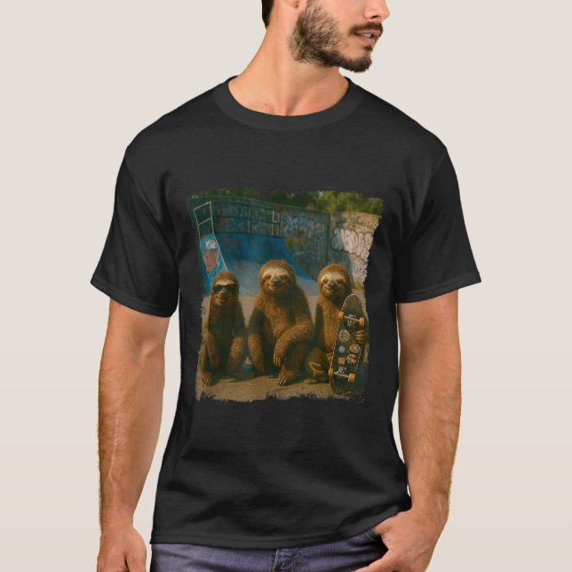 Camiseta Cool Sloths Skatepark Vintage Photo  (Frente)