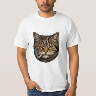 Camiseta Cool Smirking Cat with Cigarette T-Shirt