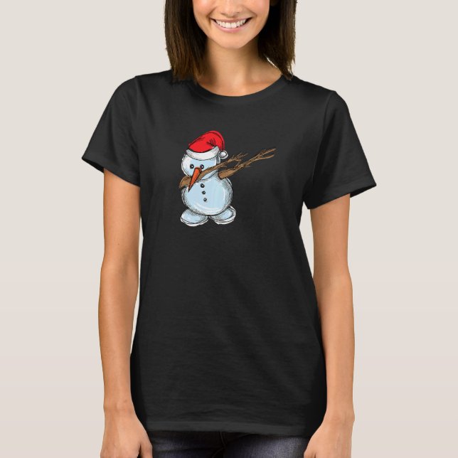 Camiseta Cool Snowman Dab Dabbing Dancing Christmas Xmas Pa (Frente)