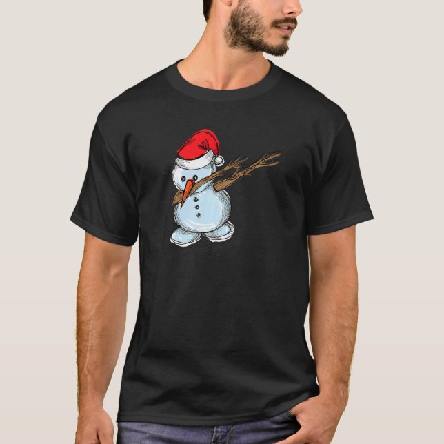 Camiseta Cool Snowman Dab Dabbing Dancing Christmas Xmas Pa (Frente)