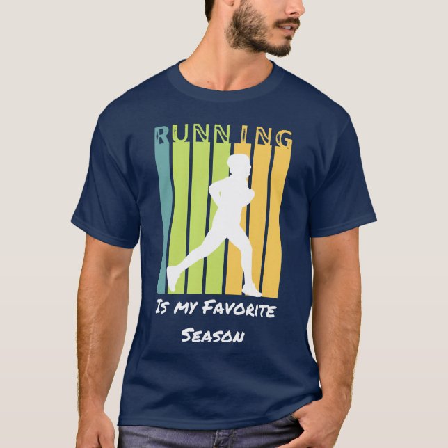 Camiseta Cool Sports Saying Running Is My Favorite Season g (Frente)