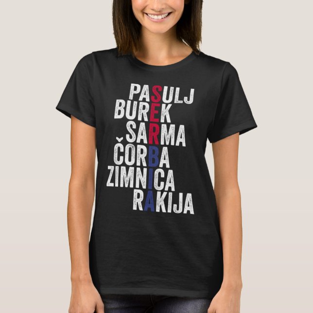 Camiseta Cool Srbija Serbian Favorite Foods Serbia  Serbian (Frente)
