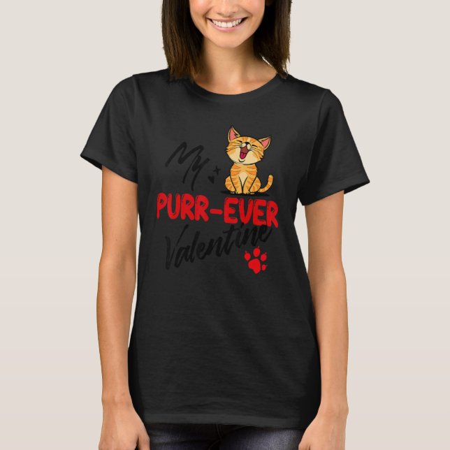 Camiseta Cool Statement Cat Romantic Love Valentine's Day P (Frente)