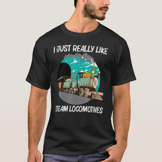 Camiseta Cool Steam Locomotive For Men Women Railroad Train (Frente)