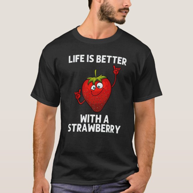 Camiseta Cool Strawberry For Men Women Fruit Strawberries B (Frente)