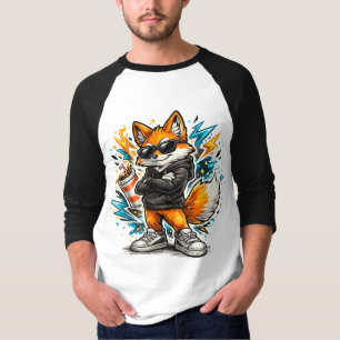 Camiseta Cool Street Fox Raposa Urbana de Grafit
