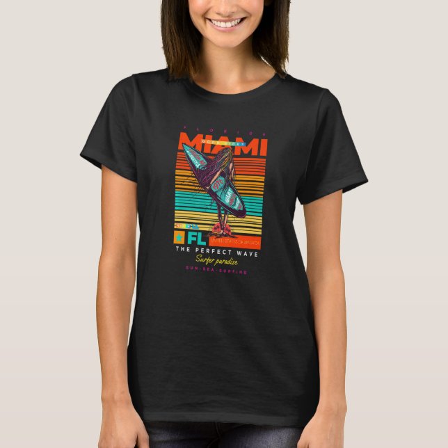 Camiseta Cool Summer Miami FL. Adventure Illustration Outfi (Frente)