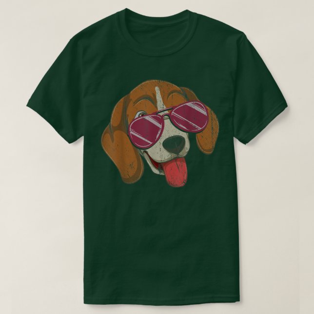 Camiseta Cool Sunglasses Dog Lover Pet Owner Dog Owner Beag (Frente do Design)