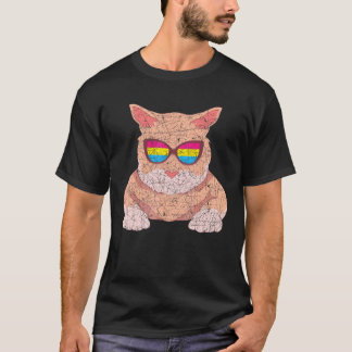 Camiseta Cool Sunglasses Pansexual Flag Cat Pan Pride Lgbtq