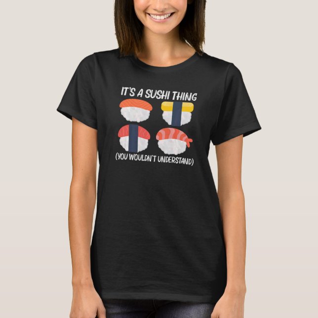 Camiseta Cool Sushi For Men Women Japanese Sashimi Seafood  (Frente)