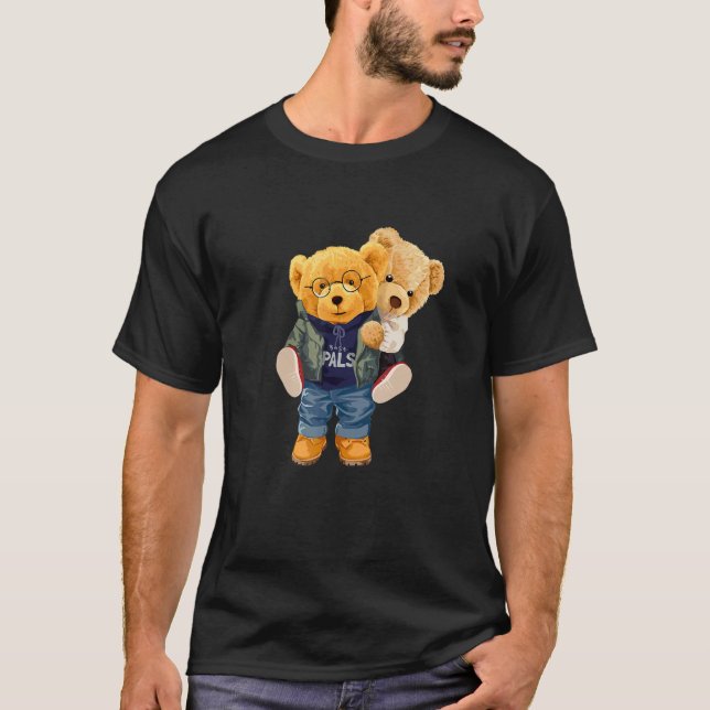 Camiseta Cool Teddy Bear Boys Best Friends Style Illustrati (Frente)
