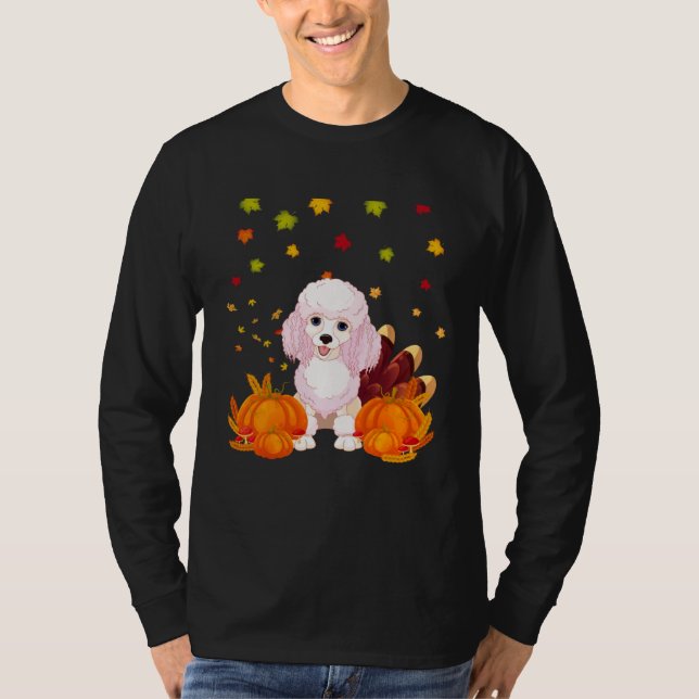 Camiseta Cool Thanksgiving Poodle Turkey Costume Fall Autum (Frente)
