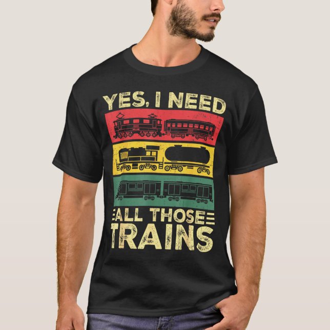 Camiseta Cool Train Model Funny Train Railroad  (Frente)