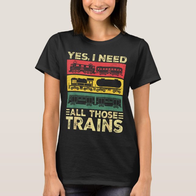 Camiseta Cool Train Model Funny Train Railroad  (Frente)