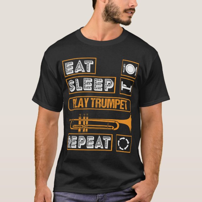 Camiseta Cool Trumpet Art Silhouette Funny Brass Slogan (Frente)
