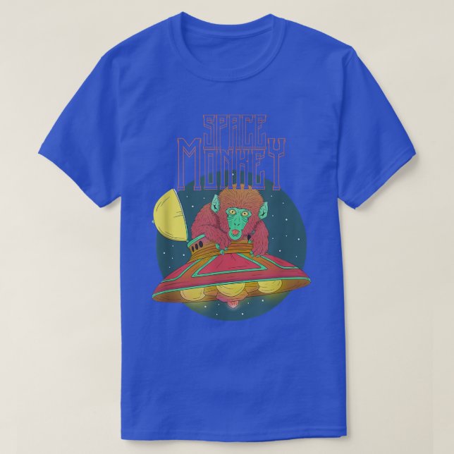 Camiseta Cool UFO Alien Monkey Outer Space  (Frente do Design)