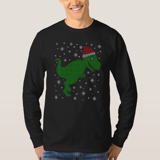 Camiseta Cool Ugly Christmas Dinosaur Merry Xmas Party  1 (Frente)