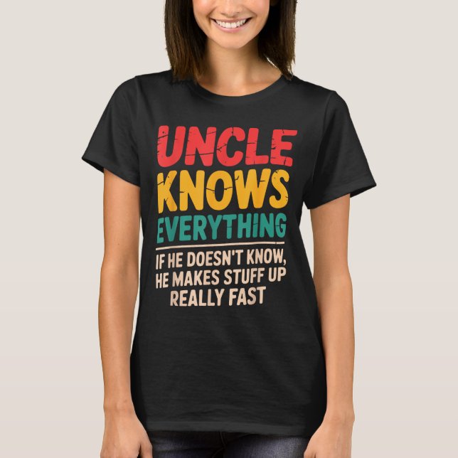 Camiseta Cool Uncle Design For Uncle Men From Nephew Niece  (Frente)