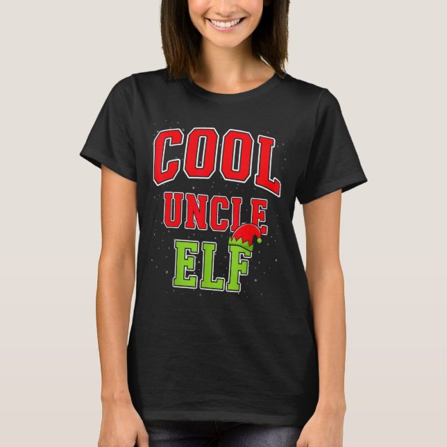 Camiseta Cool Uncle Elf Christmas Family Matching Group Xma (Frente)
