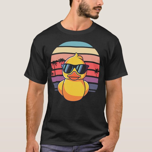 Camiseta Cool Vintage Duckie - Sunglasses Duckling Duck - R (Frente)