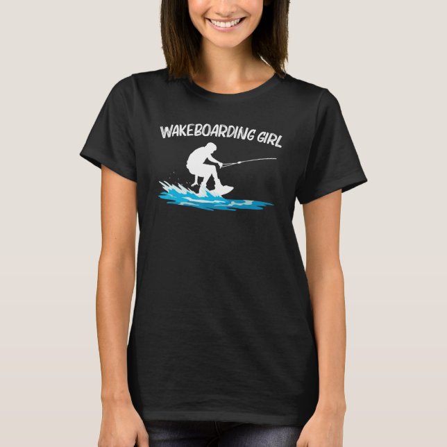 Camiseta Cool Wakeboarding For Girls Kid Wakeboard Surfer W (Frente)