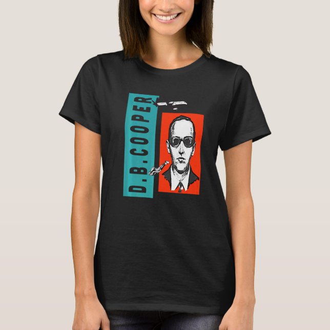 Camiseta Cool Wanted D B Cooper Sketch Cryptid Urban Legend (Frente)