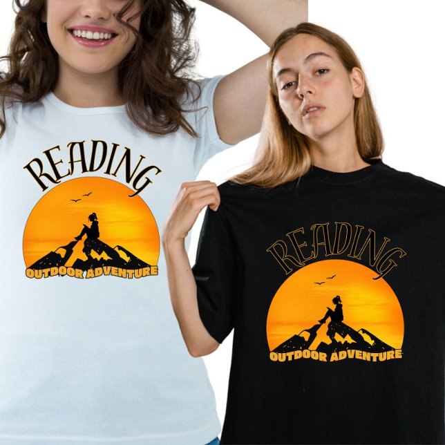 Camiseta Cool Wild Reader Sunset Mountain (Criador carregado)