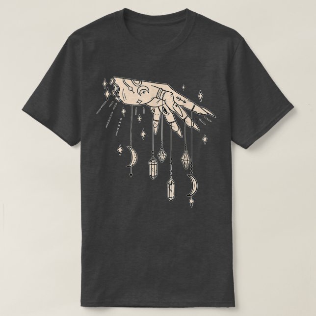 Camiseta Cool Witches Design Of A Tattooed Hand With Crysta (Frente do Design)