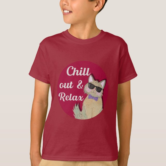 Camiseta CoolCat -Chill Out & Relax - lustiges Katzendesign (Frente)