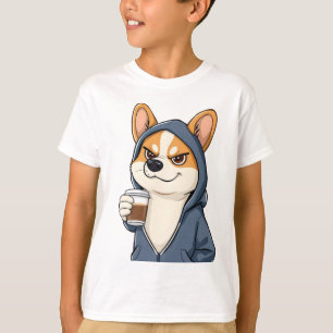 Camiseta Cooler Corgi im Hoodie - Café