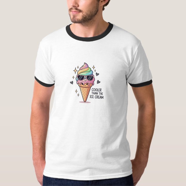 Camiseta Cooler Than Ice Cream Pun (Frente)
